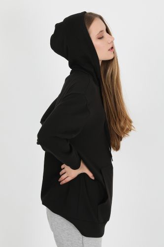 JOHN FRANK WOMAN SPORTS&LOUNGEWEAR CHIC LONG SWEATSHIRT SİYAH - 7